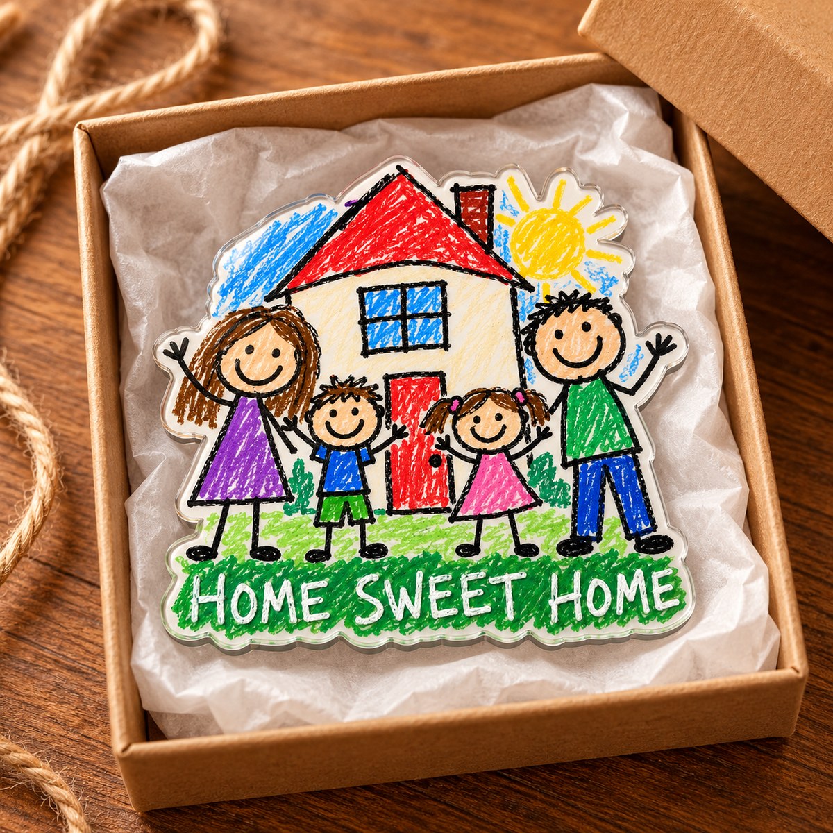Custom Photo Housewarming Doodle - Personalized Acrylic Magnet — gift