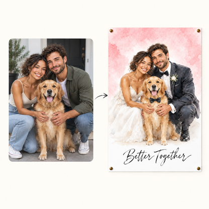 How it works: your photo to a Wedding watercolor poster
