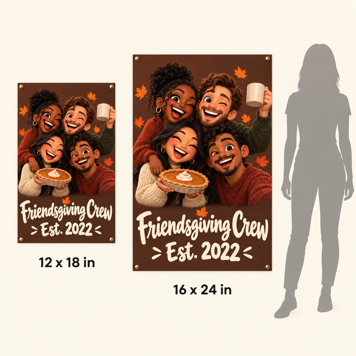 Poster size guide: 12x18 and 16x24 in