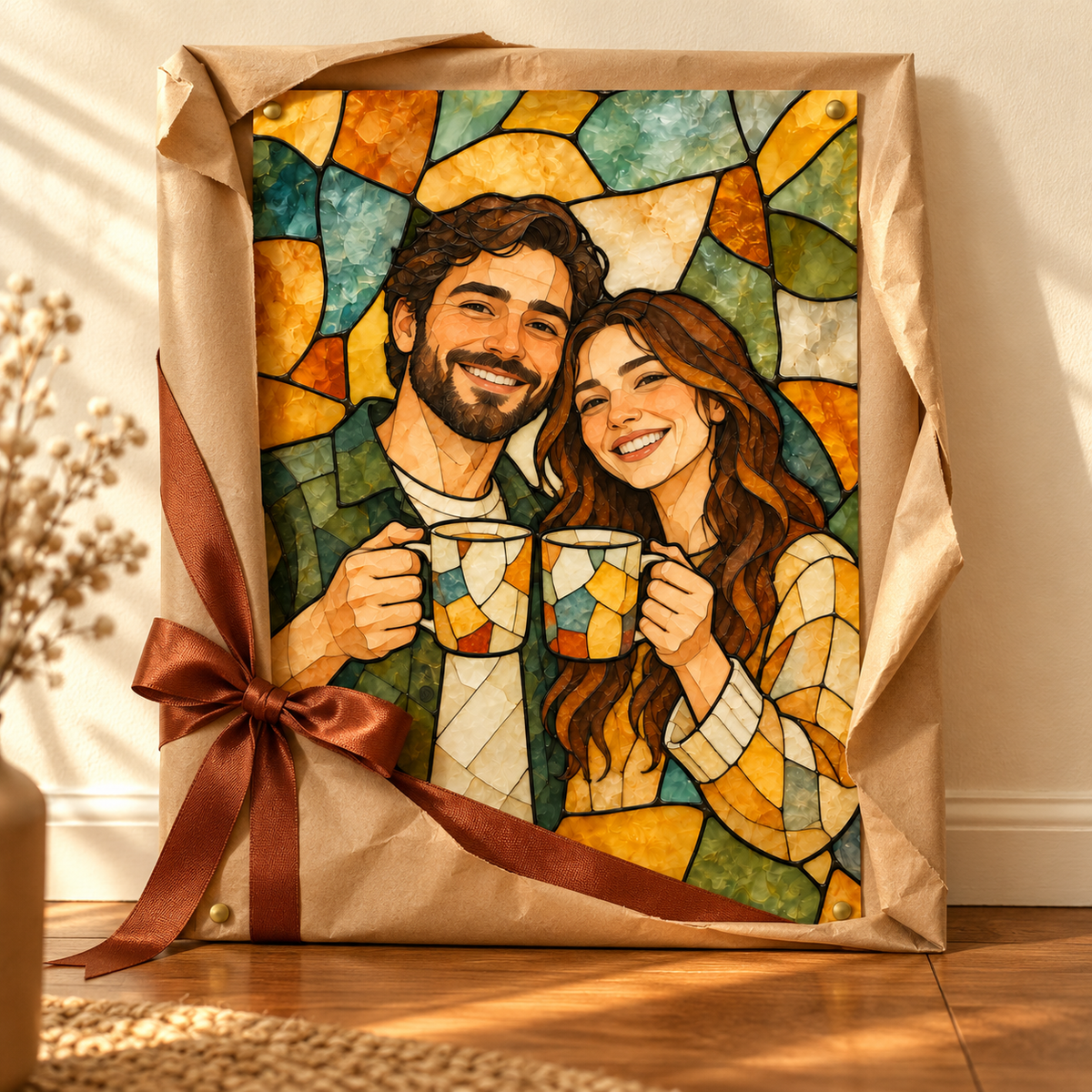 Housewarming stained-glass poster as a gift