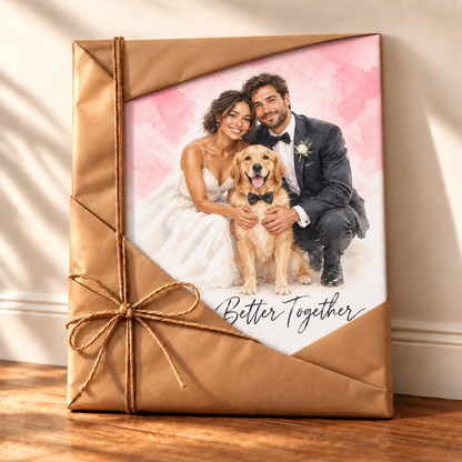 Wedding watercolor poster as a gift