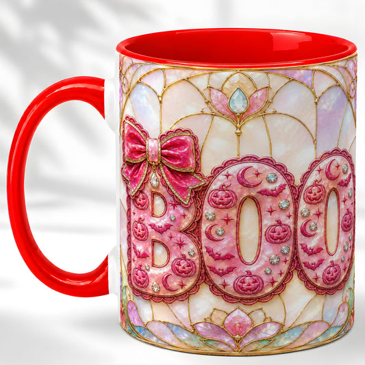 #pl[11oz|Red] Pink Halloween Coffee Mug, Pumpkin Moon Mug, Ceramic Cup