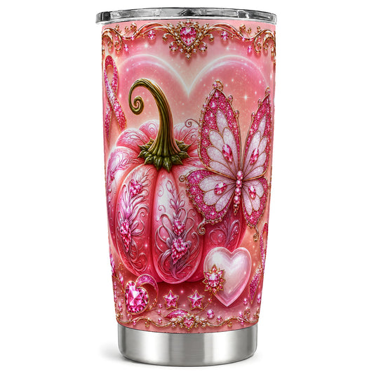 #pl[Steel] Jeweled Ribbon Tumbler 20oz, Awareness Tumbler, Stainless Steel Travel Cup