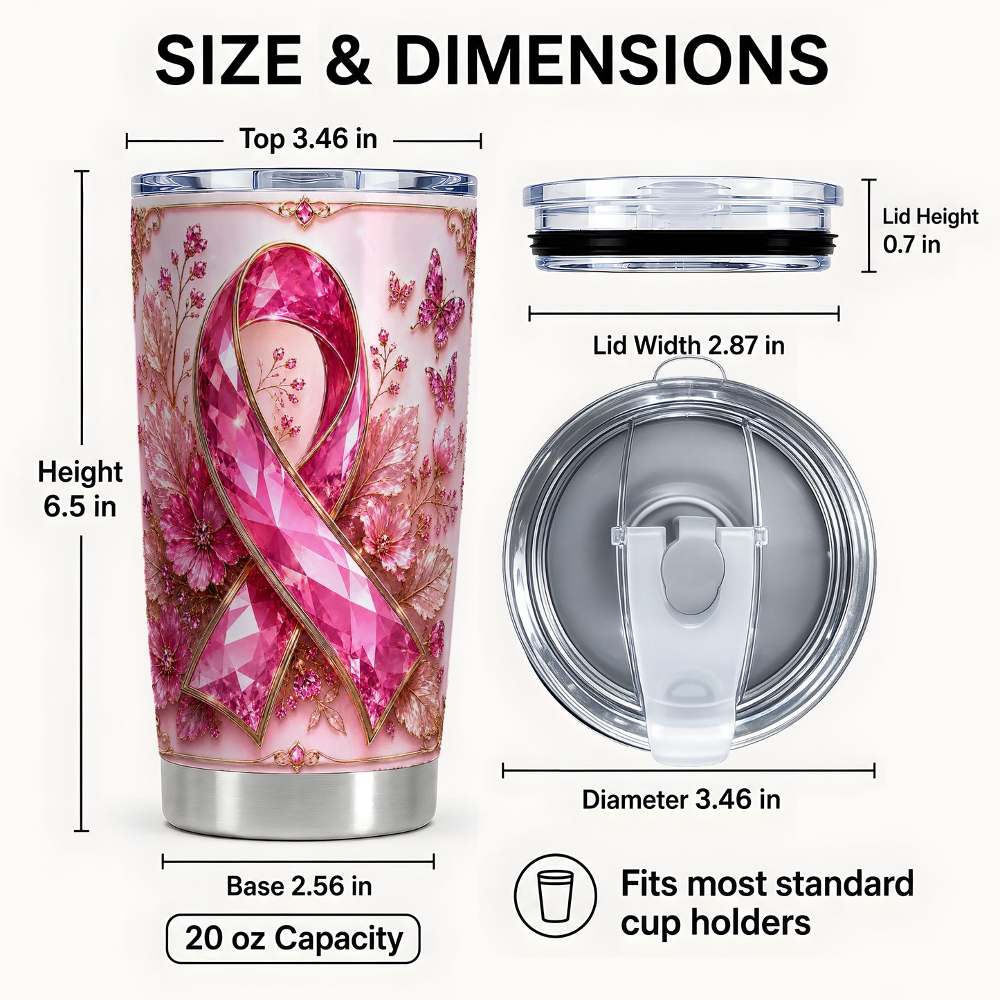 #pl[Steel] Botanical Ribbon Tumbler 20oz, Floral Tumbler, Stainless Steel Travel Cup