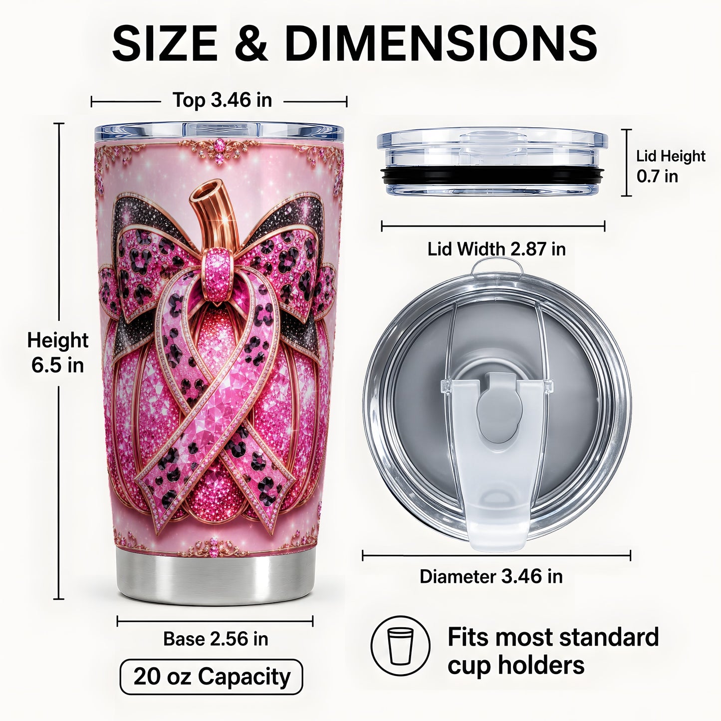 #pl[Steel] Ribbon Pumpkin Tumbler 20oz, Awareness Tumbler, Stainless Steel Travel Cup