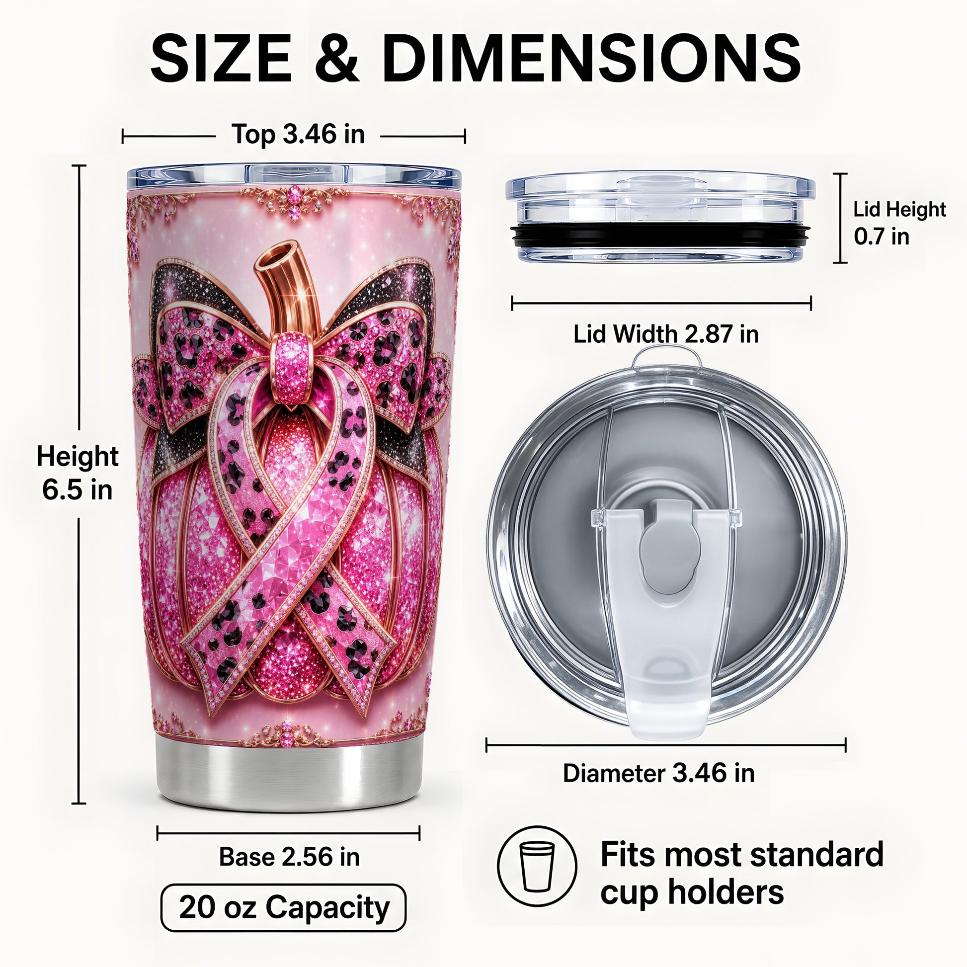 #pl[Steel] Ribbon Pumpkin Tumbler 20oz, Awareness Tumbler, Stainless Steel Travel Cup