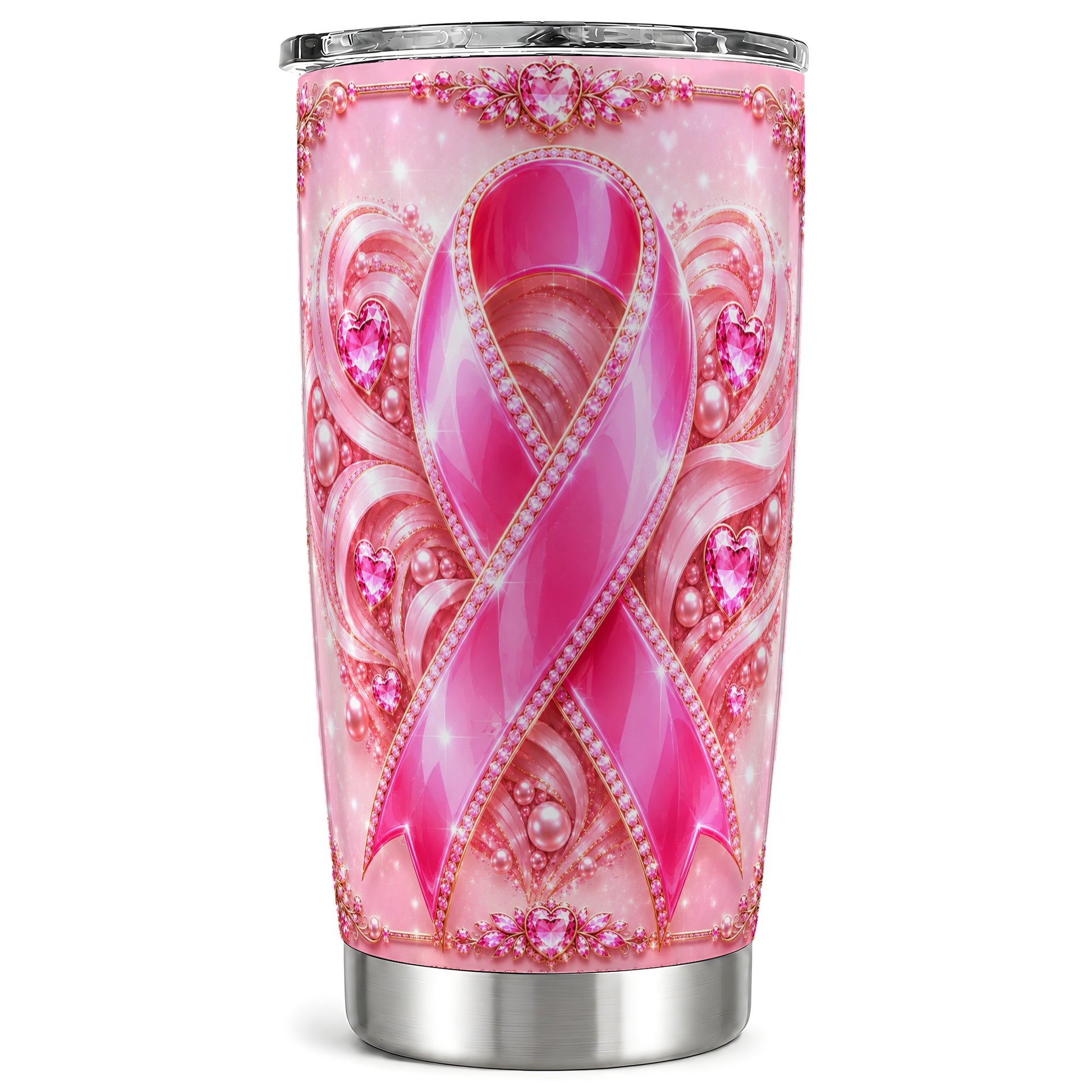 #pl[Steel] Awareness Ribbon Tumbler 20oz, Heart Tumbler, Stainless Steel Travel Cup