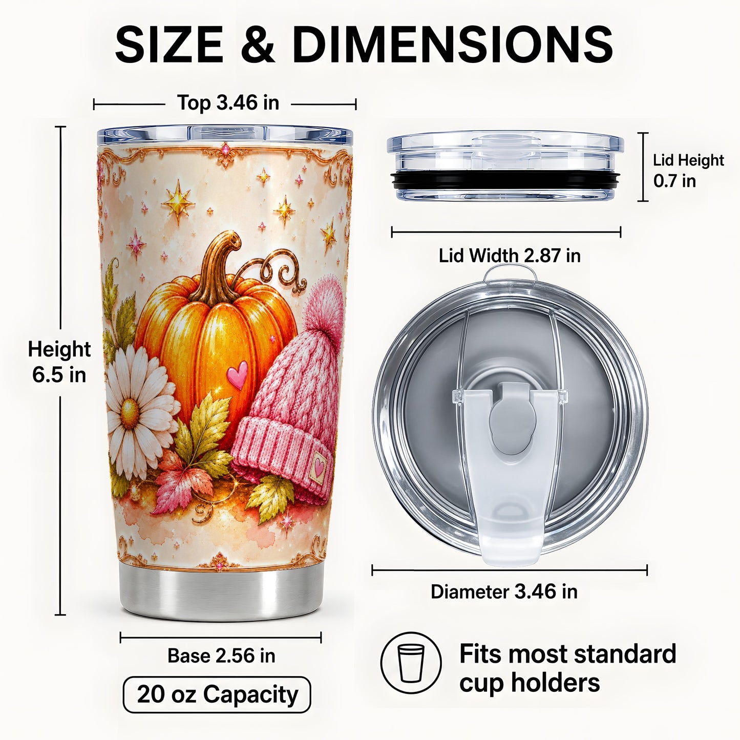 #pl[Steel] Pink Pumpkin Tumbler 20oz, Fall Tumbler, Stainless Steel Travel Cup