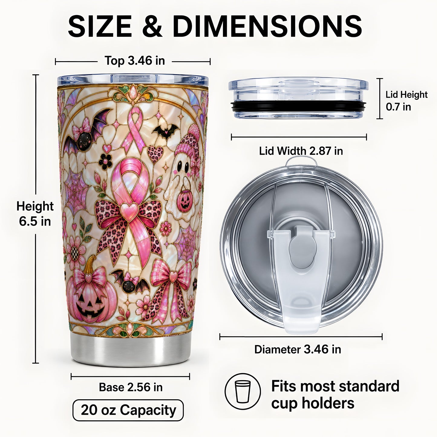 #pl[Steel] Ribbon Halloween 20oz Tumbler, Ghost Tumbler, Stainless Steel Travel Cup