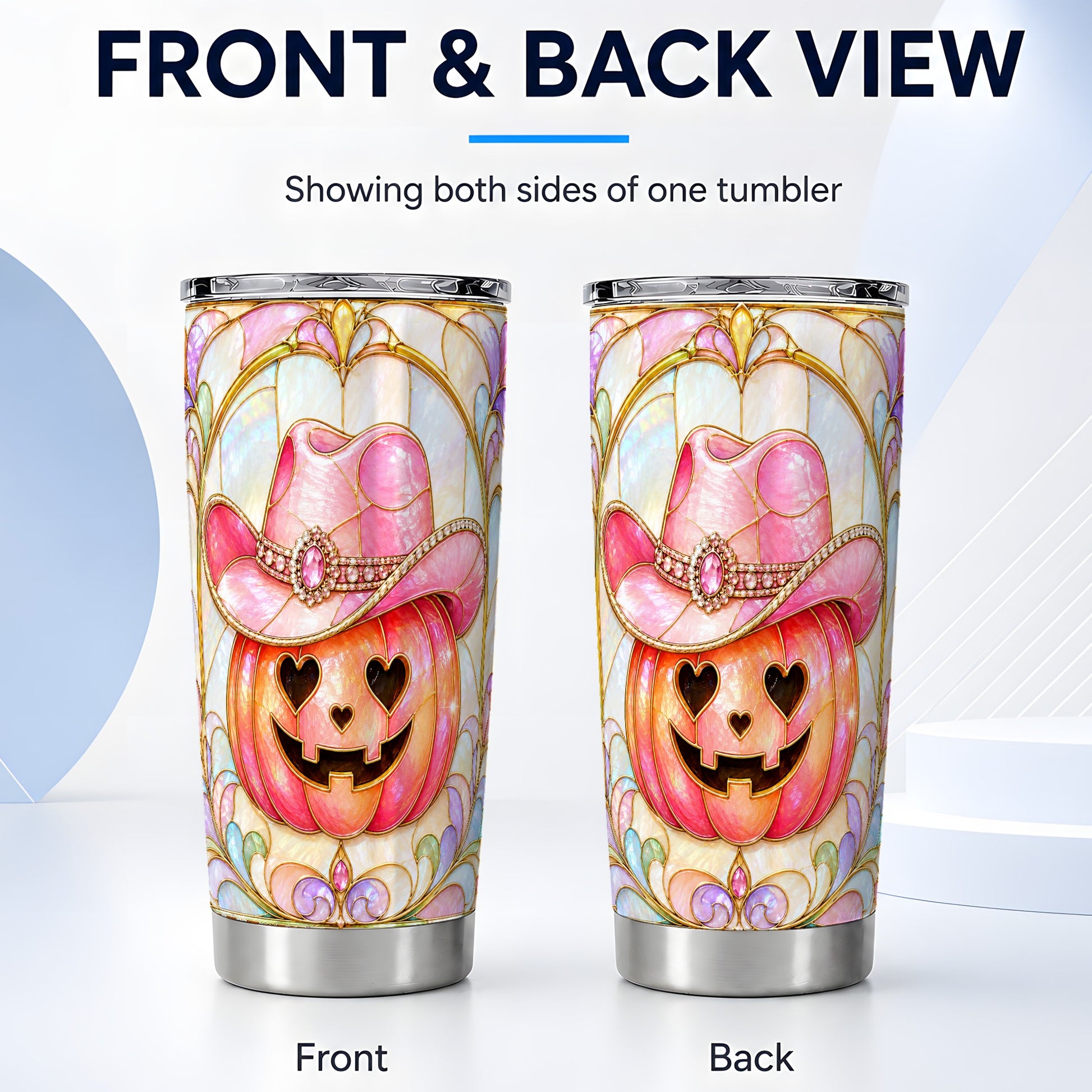 #pl[Steel] Cowgirl Pumpkin 20oz Tumbler, Western Tumbler, Stainless Steel Travel Cup