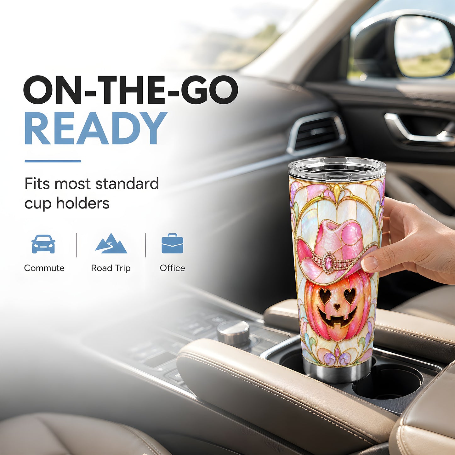 #pl[Steel] Cowgirl Pumpkin 20oz Tumbler, Western Tumbler, Stainless Steel Travel Cup