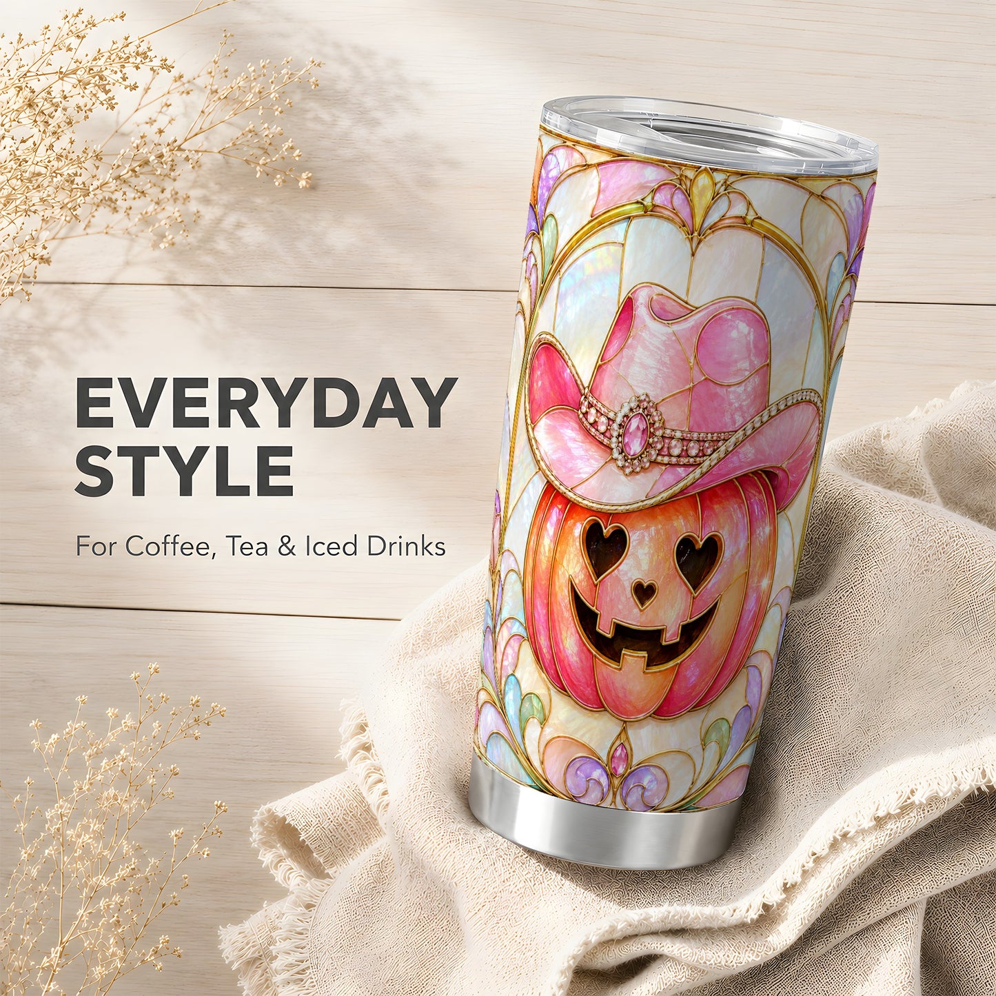 #pl[Steel] Cowgirl Pumpkin 20oz Tumbler, Western Tumbler, Stainless Steel Travel Cup