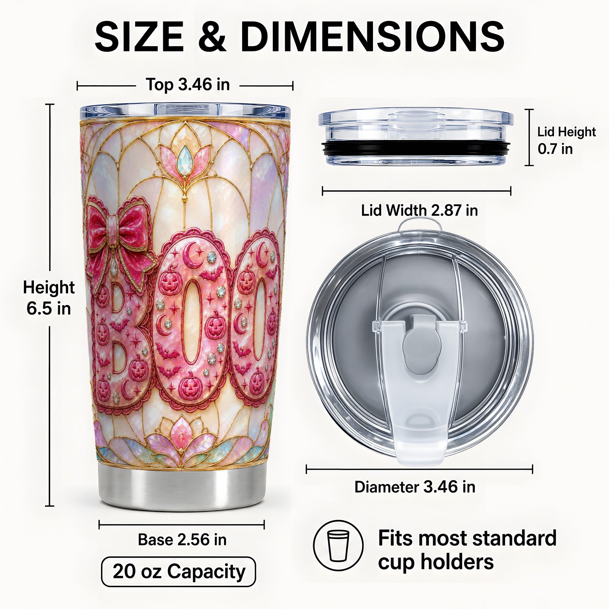 #pl[Steel] Pink Halloween Tumbler 20oz, Pumpkin Tumbler, Stainless Steel Travel Cup
