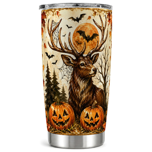 #pl[Steel] Autumn Deer 20oz Tumbler, Halloween Stag Stainless Steel Travel Cup