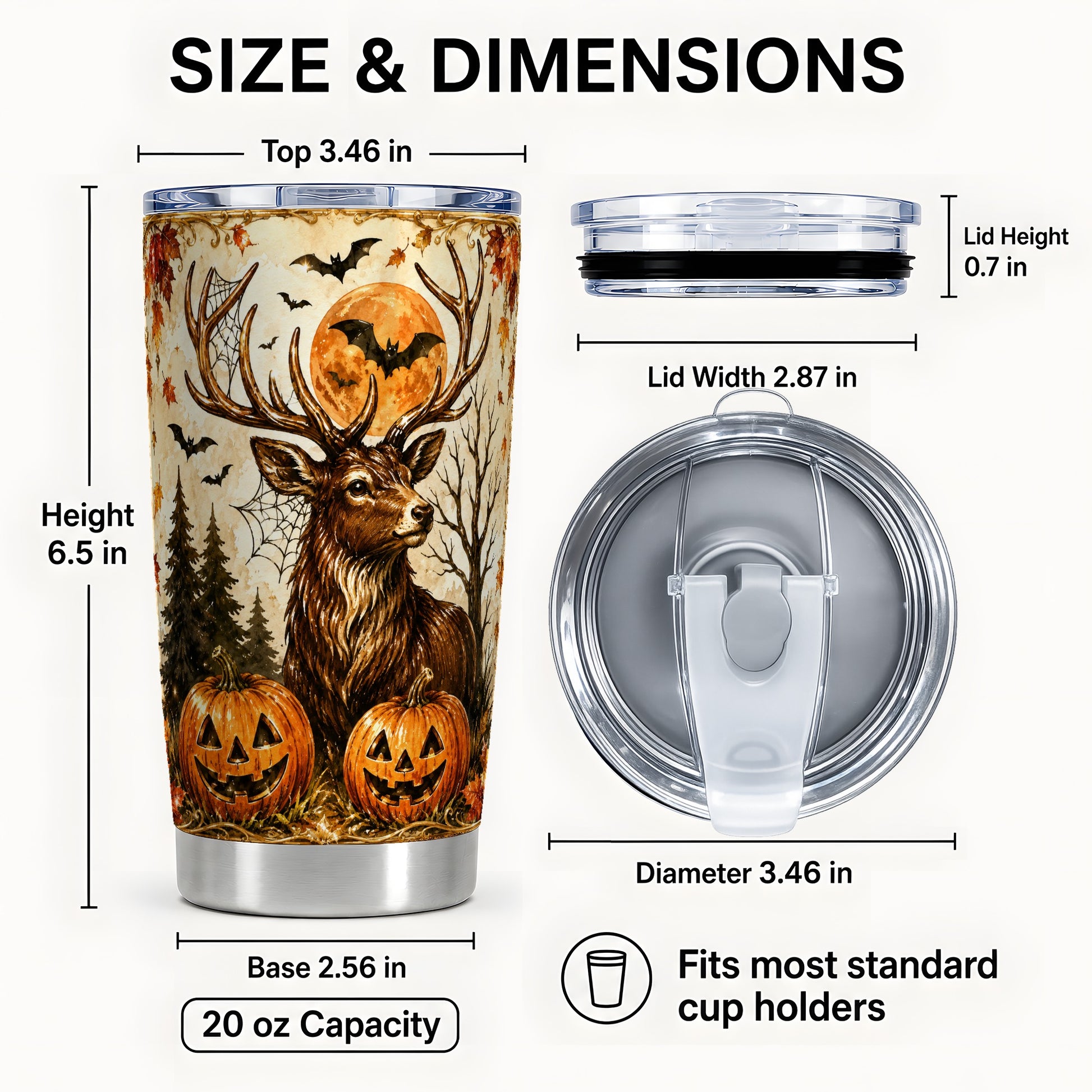 #pl[Steel] Autumn Deer 20oz Tumbler, Halloween Stag Stainless Steel Travel Cup