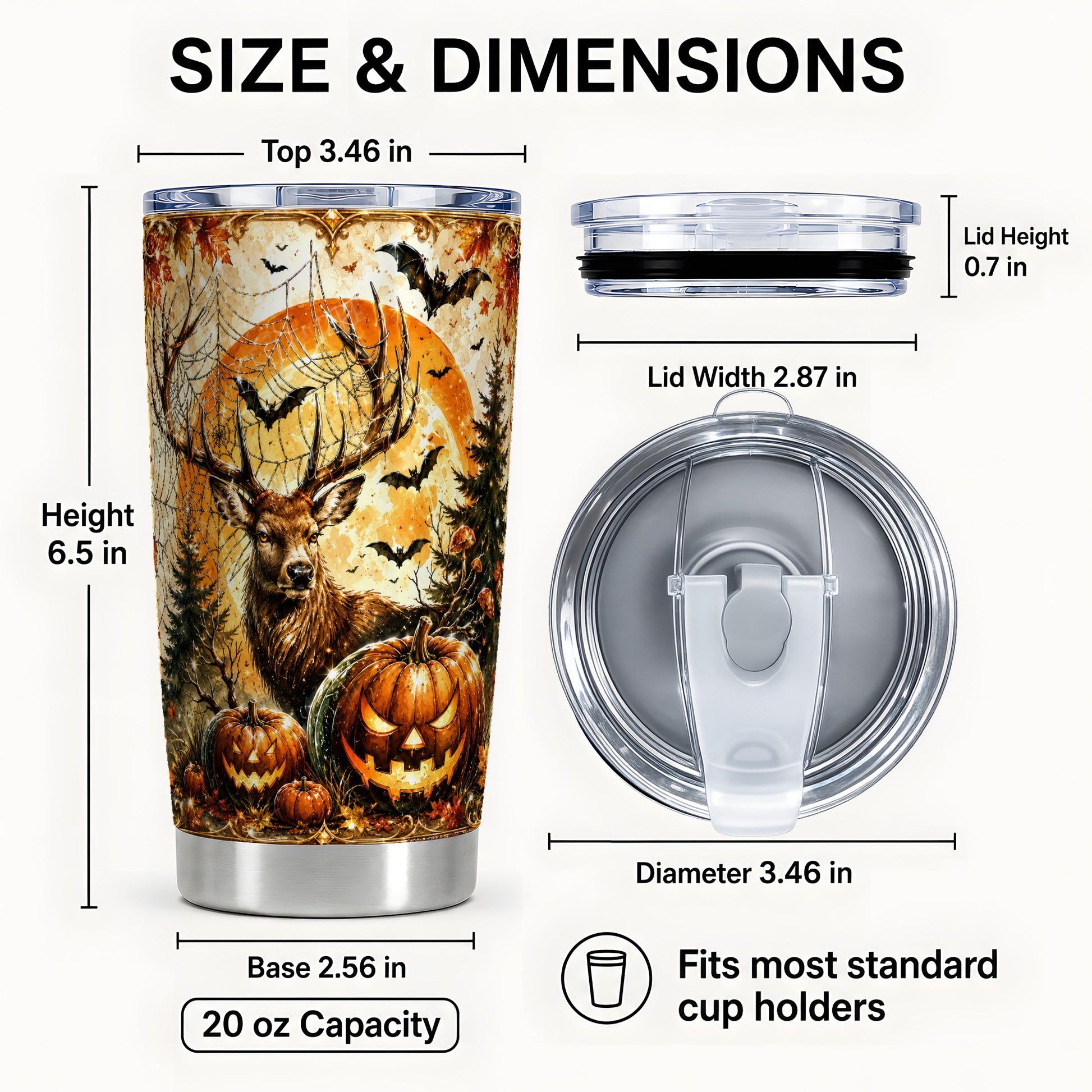 #pl[Steel] Spiderweb Deer 20oz Tumbler, Halloween Stag Stainless Steel Travel Cup