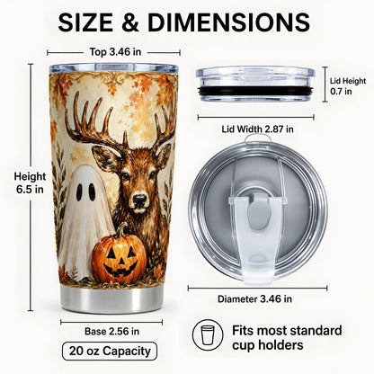 #pl[Steel] Autumn Deer Tumbler 20oz, Ghost Tumbler, Stainless Steel Travel Cup