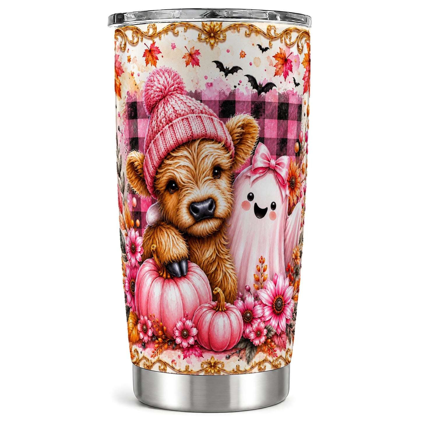 #pl[Steel] Highland Cow Tumbler 20oz, Fall 20oz Tumbler, Stainless Steel Travel Cup