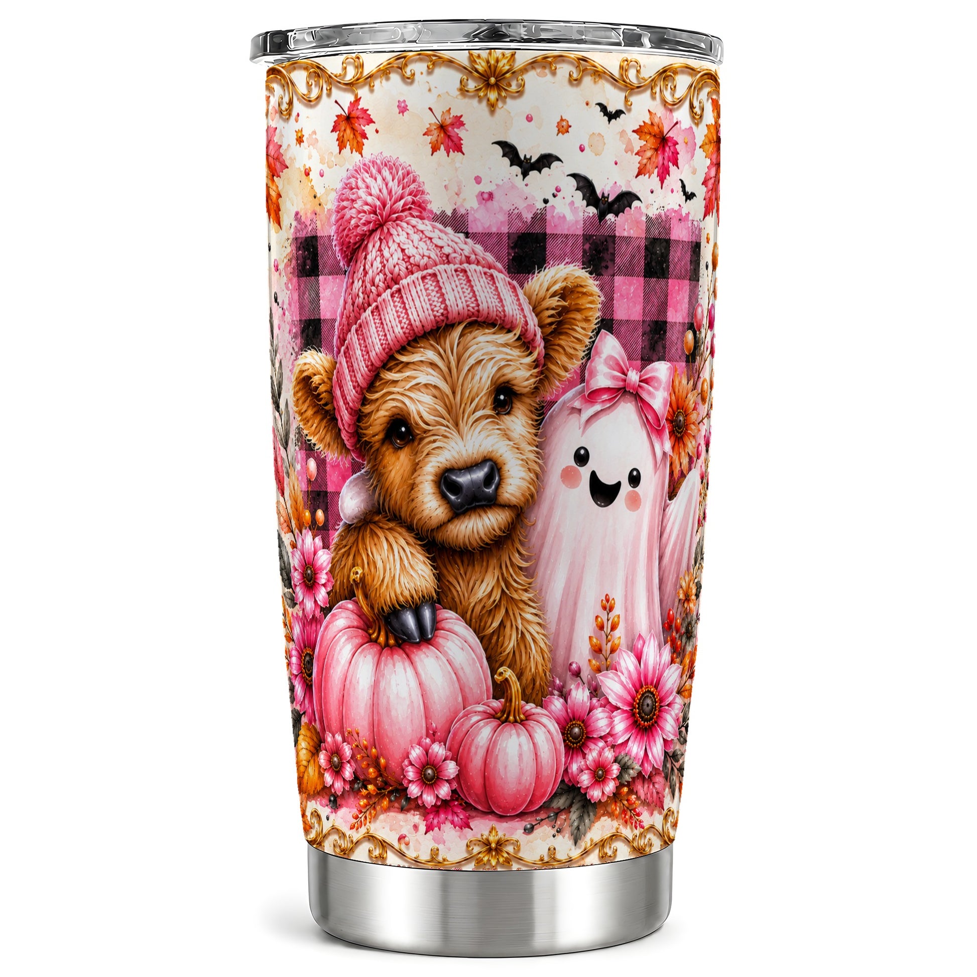 #pl[Steel] Highland Cow Tumbler 20oz, Fall 20oz Tumbler, Stainless Steel Travel Cup