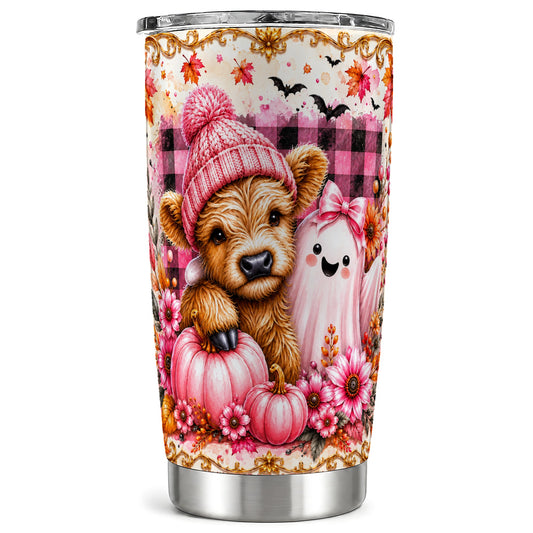 #pl[Steel] Highland Cow Tumbler 20oz, Fall 20oz Tumbler, Stainless Steel Travel Cup