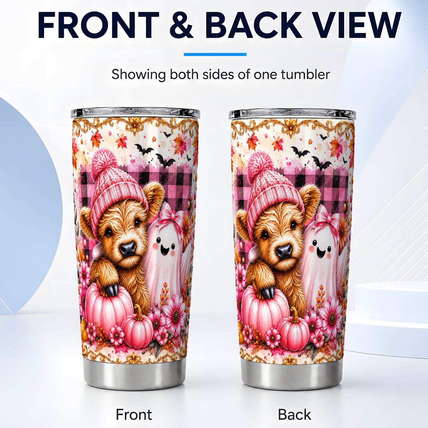 #pl[Steel] Highland Cow Tumbler 20oz, Fall 20oz Tumbler, Stainless Steel Travel Cup
