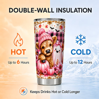 #pl[Steel] Highland Cow Tumbler 20oz, Fall 20oz Tumbler, Stainless Steel Travel Cup