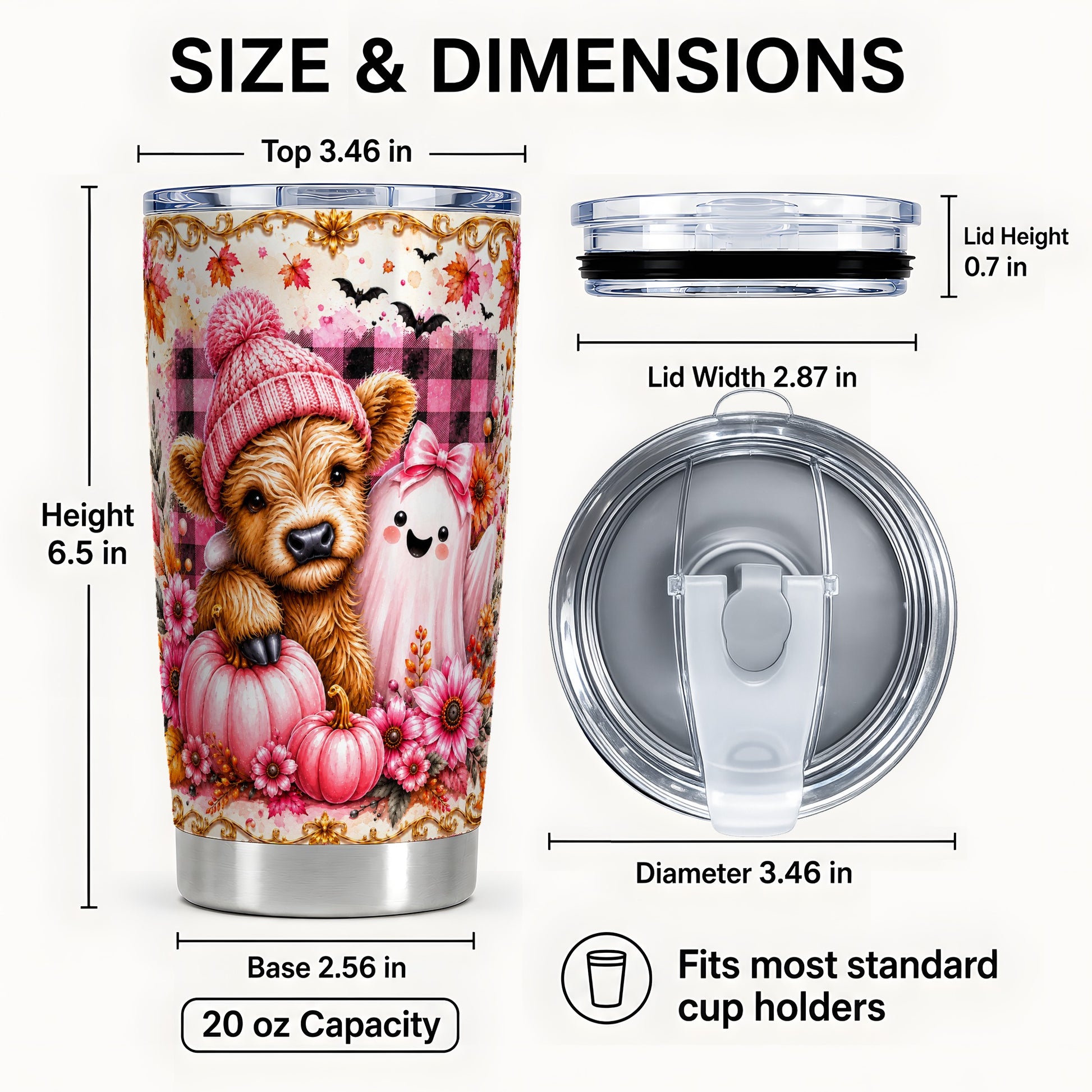 #pl[Steel] Highland Cow Tumbler 20oz, Fall 20oz Tumbler, Stainless Steel Travel Cup