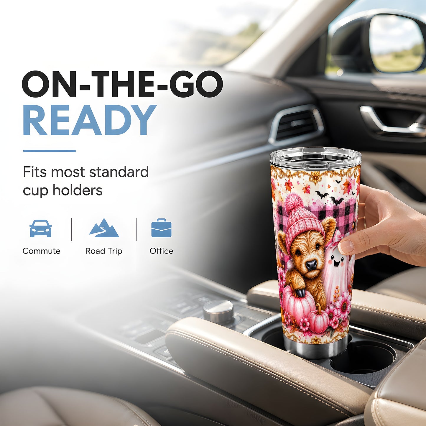 #pl[Steel] Highland Cow Tumbler 20oz, Fall 20oz Tumbler, Stainless Steel Travel Cup