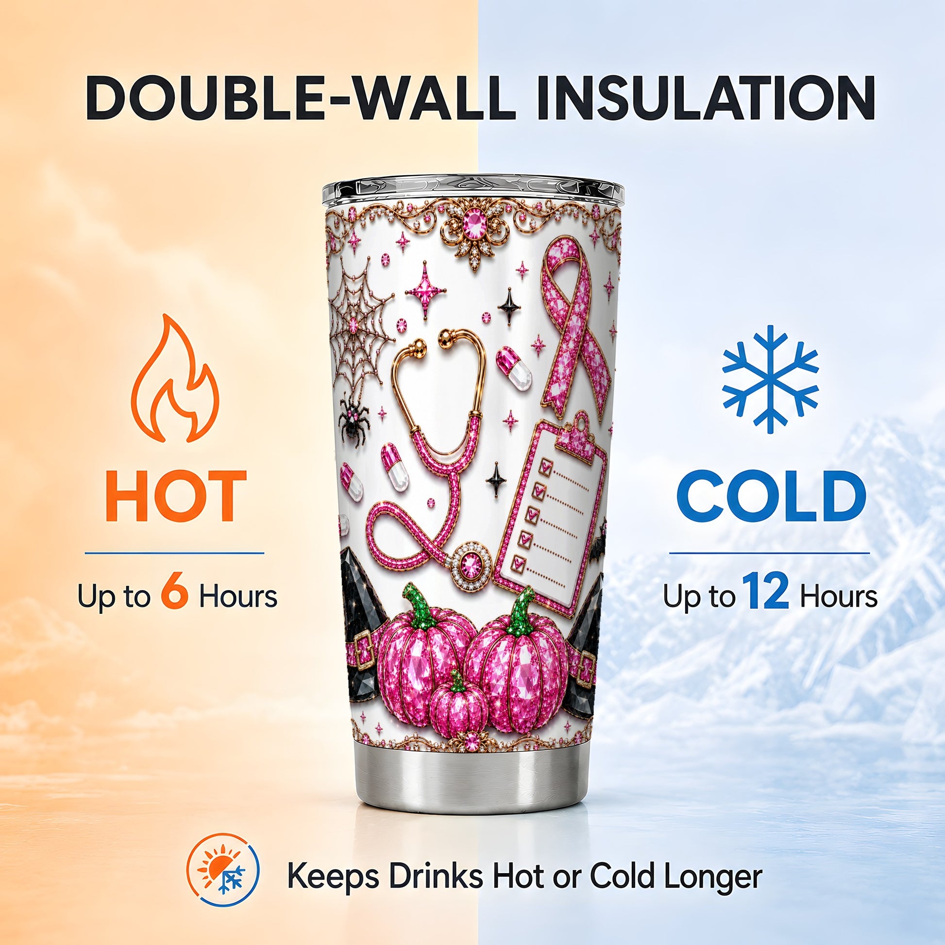 #pl[Steel] Medical Tumbler 20oz, Halloween 20oz Tumbler, Stainless Steel Travel Cup
