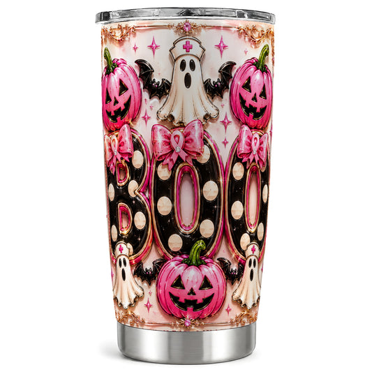 #pl[Steel] Nurse Ghost Tumbler 20oz, Spooky 20oz Tumbler, Stainless Steel Travel Cup