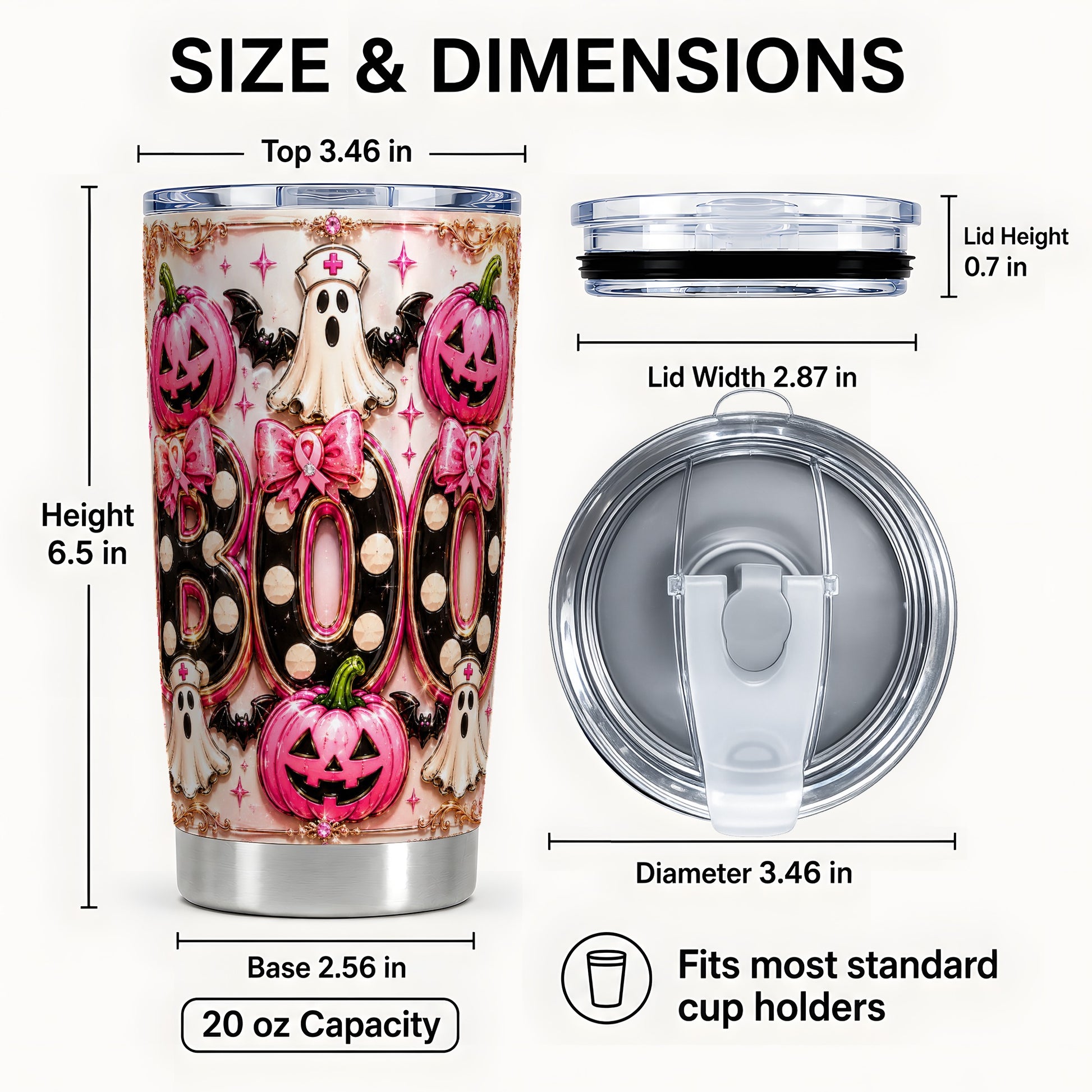 #pl[Steel] Nurse Ghost Tumbler 20oz, Spooky 20oz Tumbler, Stainless Steel Travel Cup