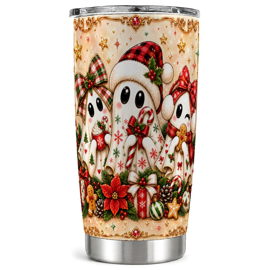 #pl[Steel] Ghost Trio Tumbler 20oz, Christmas Tumbler, Stainless Steel Travel Cup