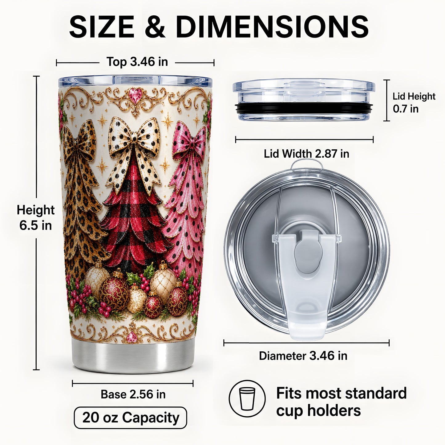 #pl[Steel] Patterned Tree Tumbler 20oz, Christmas Tumbler, Stainless Steel Travel Cup