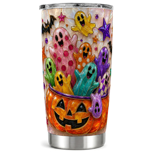 #pl[Steel] Cute Ghost Tumbler 20oz, Halloween Tumbler, Stainless Steel Travel Cup