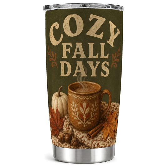 #pl[Steel] Cozy Autumn Tumbler 20oz, Pumpkin Tumbler, Stainless Steel Travel Cup