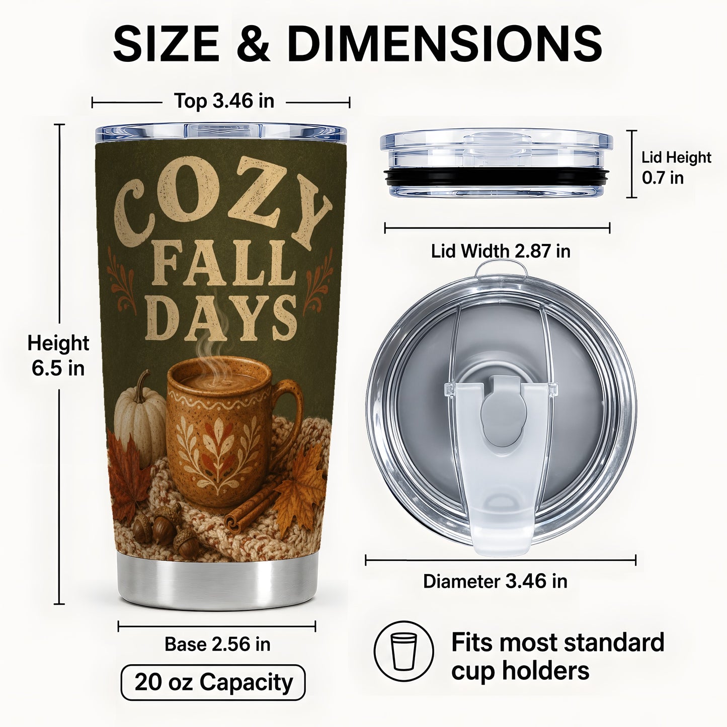 #pl[Steel] Cozy Autumn Tumbler 20oz, Pumpkin Tumbler, Stainless Steel Travel Cup