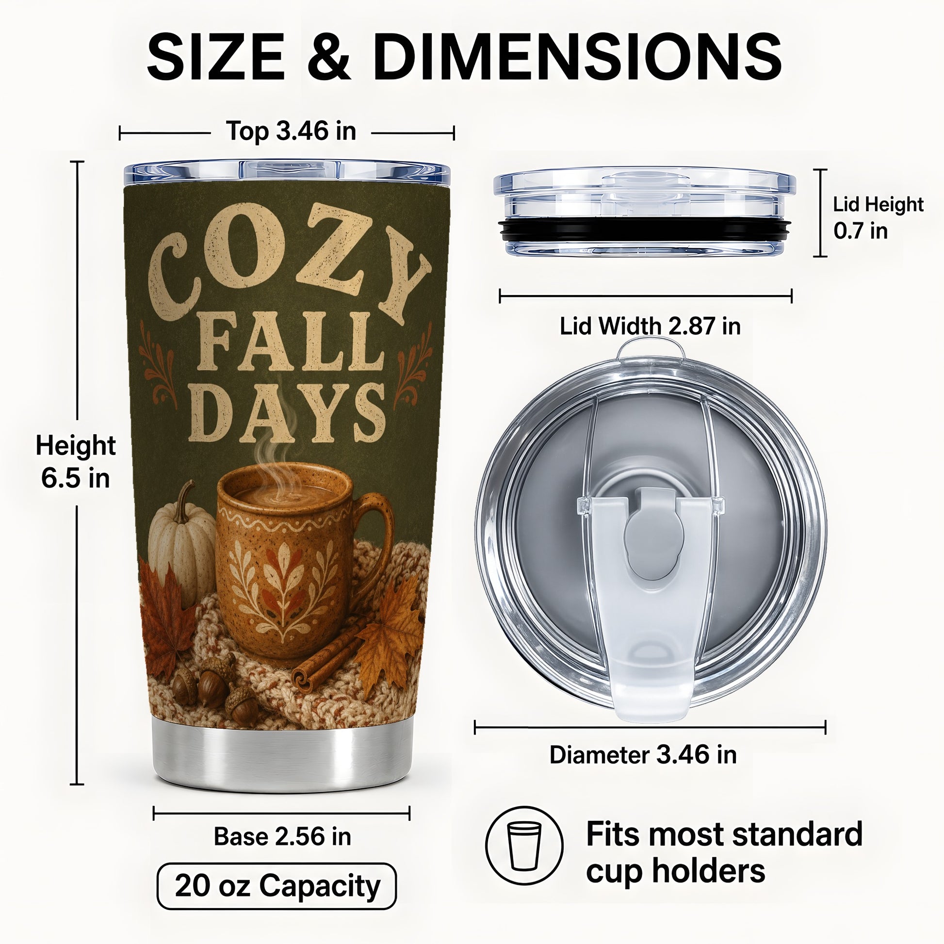 #pl[Steel] Cozy Autumn Tumbler 20oz, Pumpkin Tumbler, Stainless Steel Travel Cup