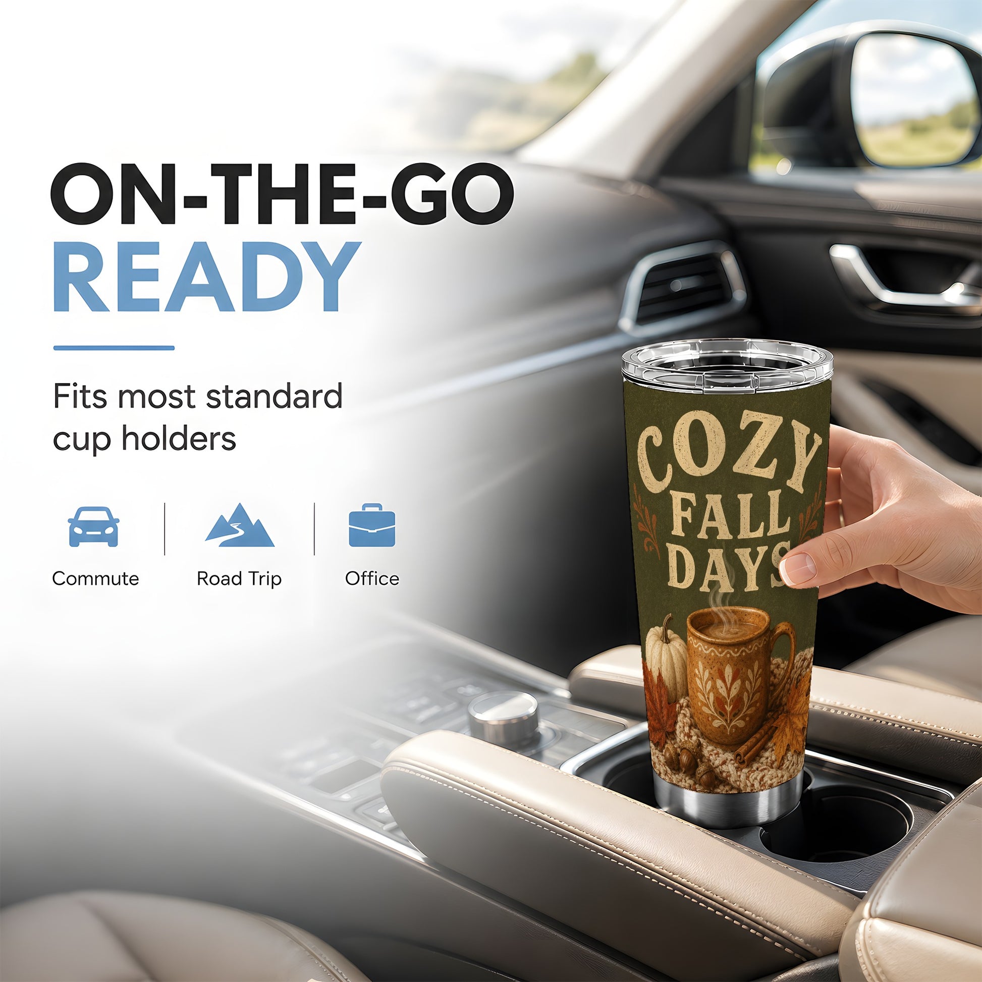 #pl[Steel] Cozy Autumn Tumbler 20oz, Pumpkin Tumbler, Stainless Steel Travel Cup