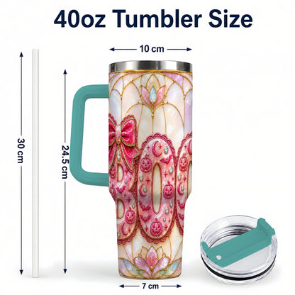 #pl[40oz|Green] Halloween Pumpkin 40oz Tumbler with Handle, Stainless Steel Travel Cup