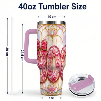 #pl[40oz|Pink] Halloween Pumpkin 40oz Tumbler with Handle, Stainless Steel Travel Cup
