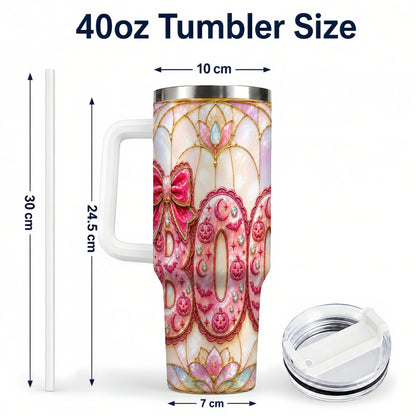 #pl[40oz|White] Halloween Pumpkin 40oz Tumbler with Handle, Stainless Steel Travel Cup