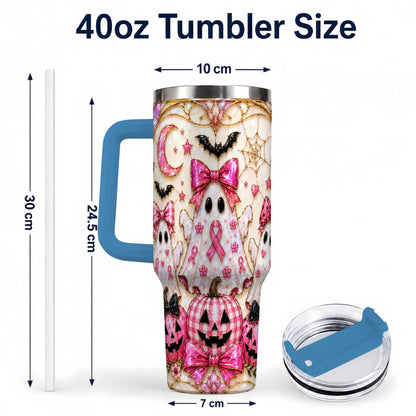 #pl[40oz|Blue] Ghost Trio Halloween 40oz Tumbler with Handle, Stainless Steel Travel Cup
