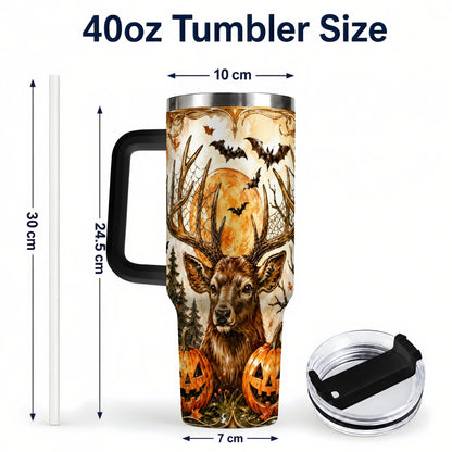 #pl[40oz|Black] Halloween Deer 40oz Tumbler with Handle, Stainless Steel Tumbler