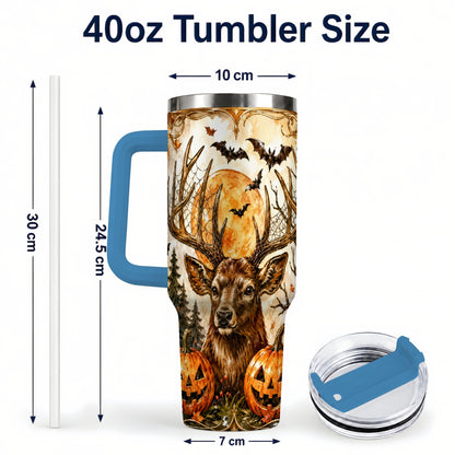 #pl[40oz|Blue] Halloween Deer 40oz Tumbler with Handle, Stainless Steel Tumbler
