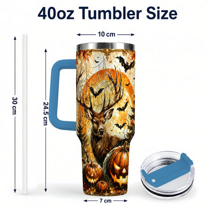 #pl[40oz|Blue] Spiderweb Deer 40oz Tumbler with Handle, Stainless Steel Tumbler