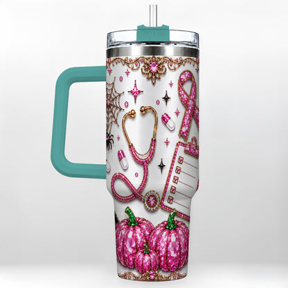 #pl[40oz|Green] Medical Halloween 40oz Tumbler with Handle, Stainless Steel Travel Cup