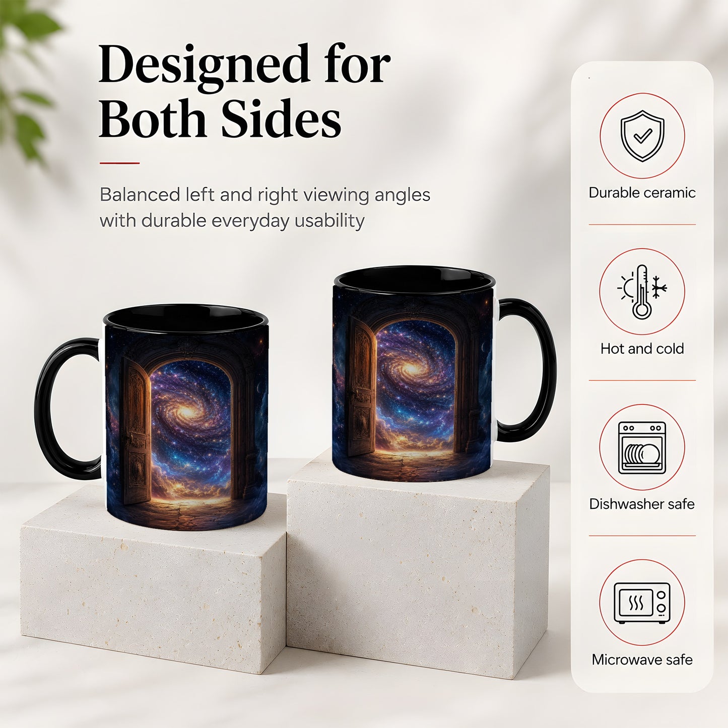 #pl[11oz|Black] Cosmic Doorway Ceramic Mug, Galaxy Portal Celestial Art