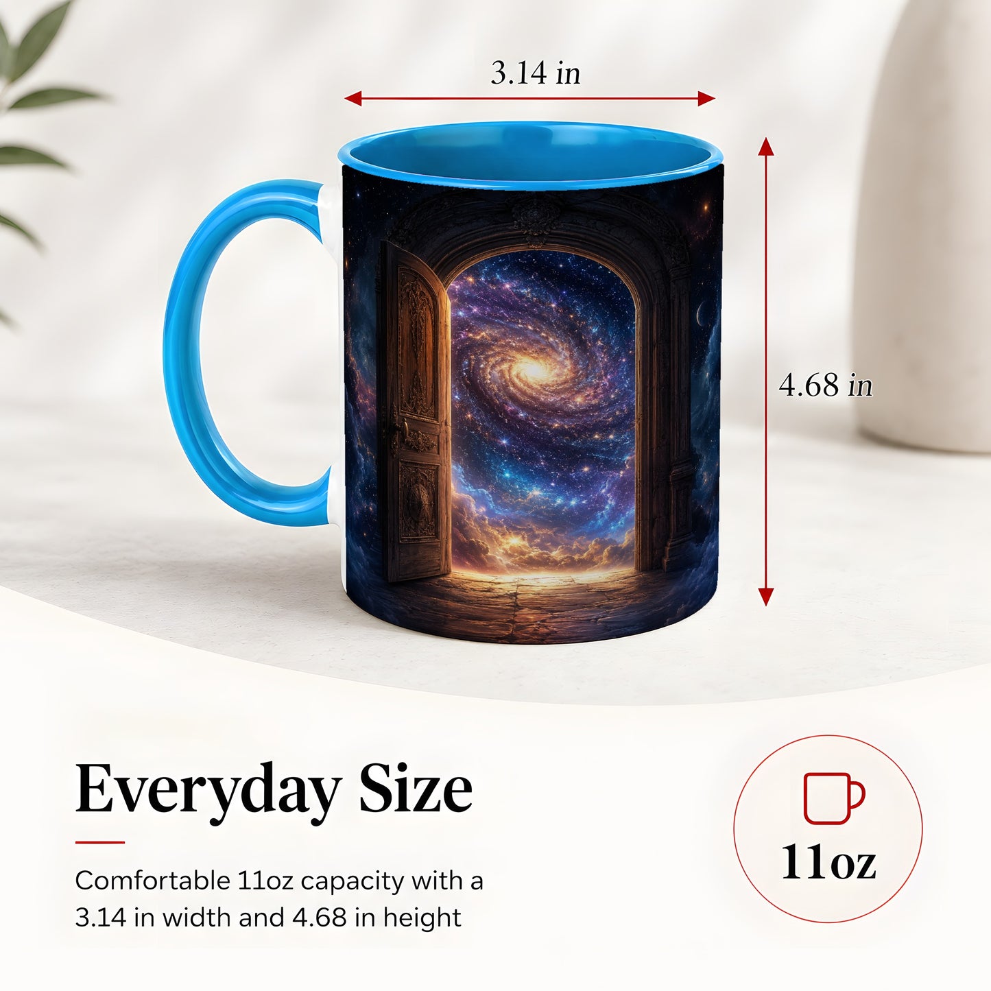 #pl[11oz|Blue] Cosmic Doorway Ceramic Mug, Galaxy Portal Celestial Art
