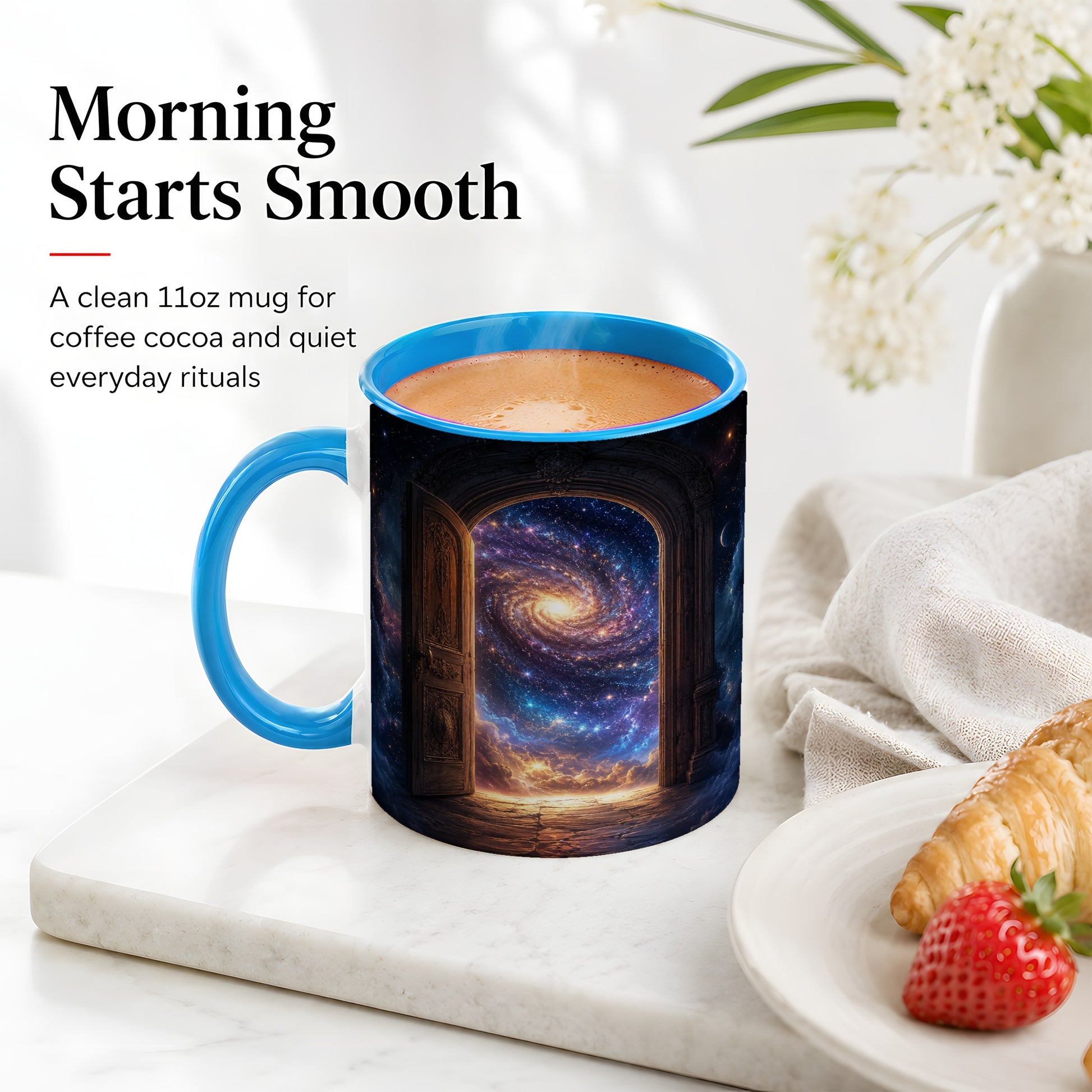 #pl[11oz|Blue] Cosmic Doorway Ceramic Mug, Galaxy Portal Celestial Art