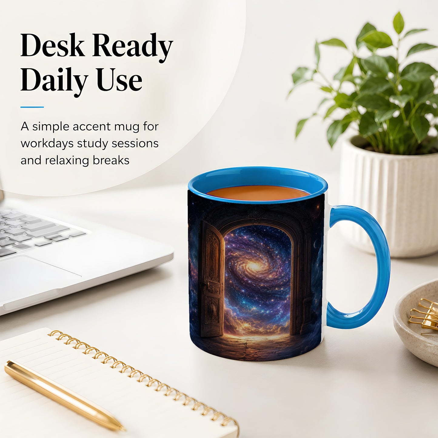 #pl[11oz|Blue] Cosmic Doorway Ceramic Mug, Galaxy Portal Celestial Art